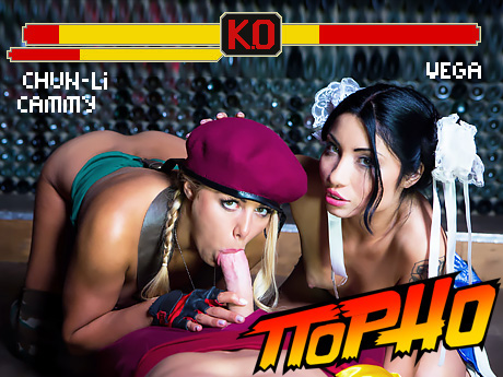 Street Fighter XXX Порно-пародия. Азиатка Чун-Ли и Кэмми VS. Вега
